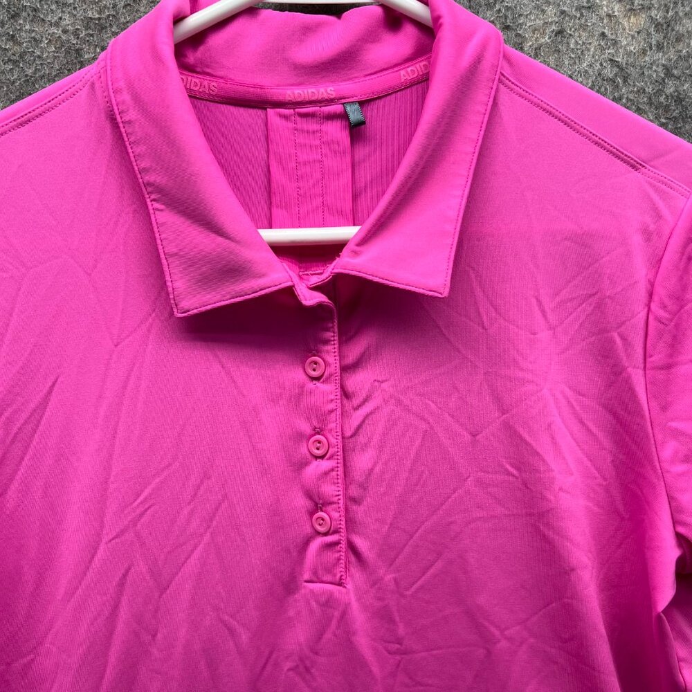 Adidas Polo Shirt Women Medium Pink Fuchsia Primegreen Athletic Golf GL6700 - Picture 5 of 13